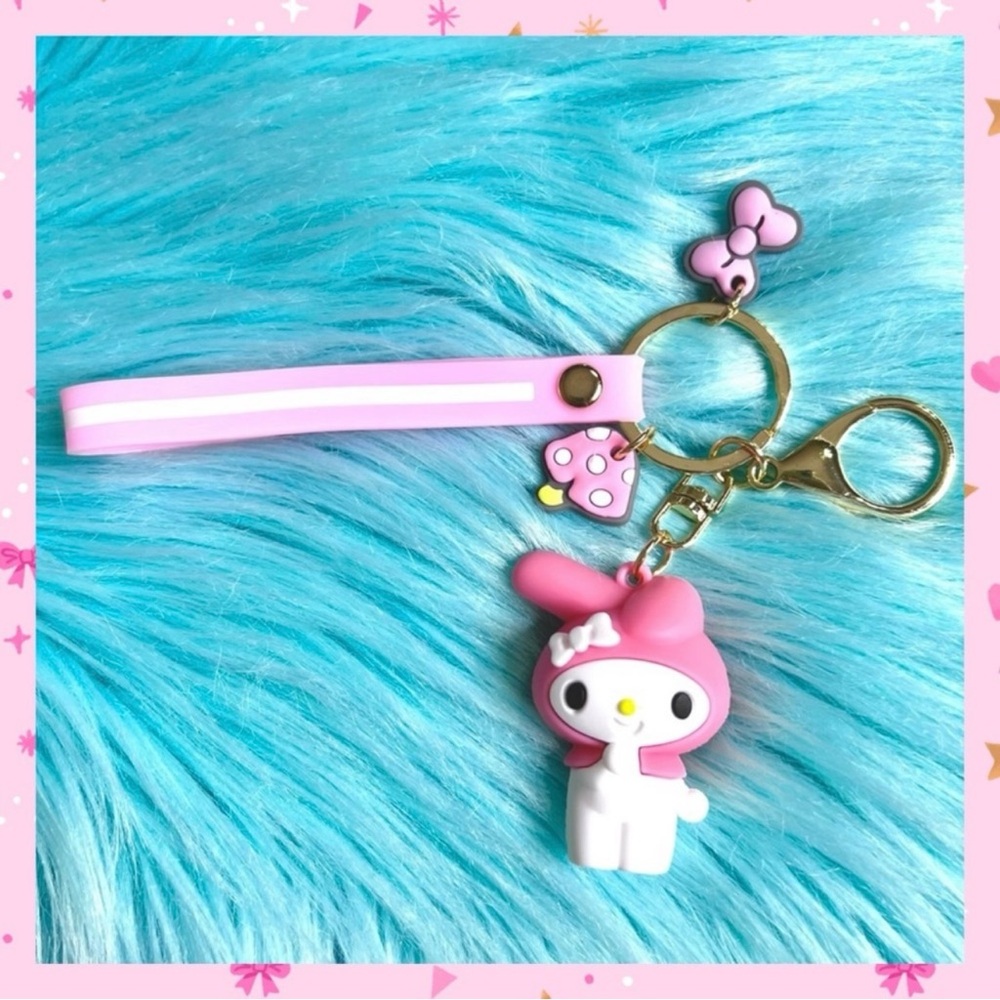 Melody Pink Kawaii Wristlet Keychain Charm Lobster Clasp